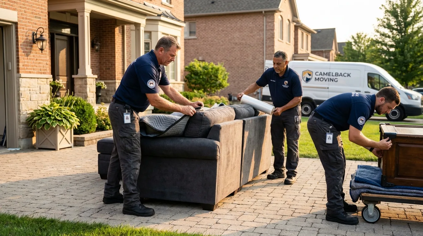 Large estate moving crew wrapping furniture in Ellijay, GA