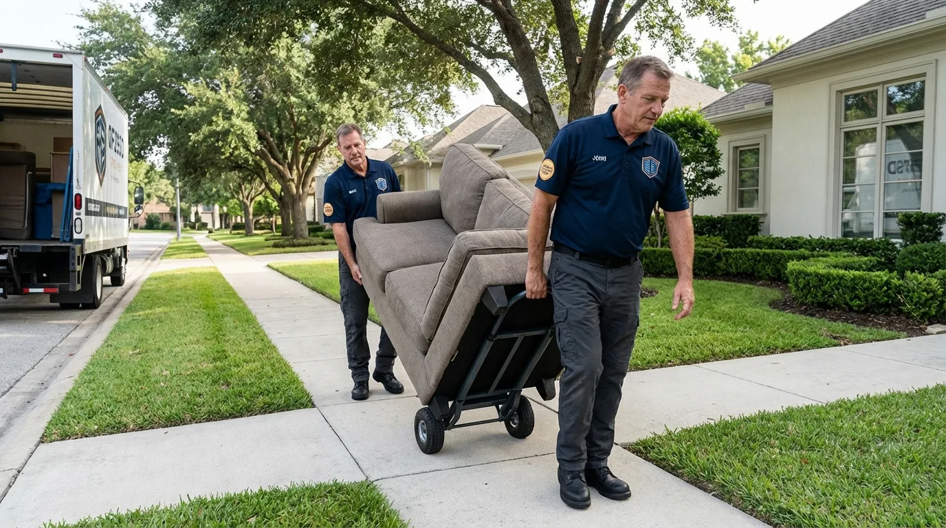 Local residential moving crew loading furniture in Ellijay, GA