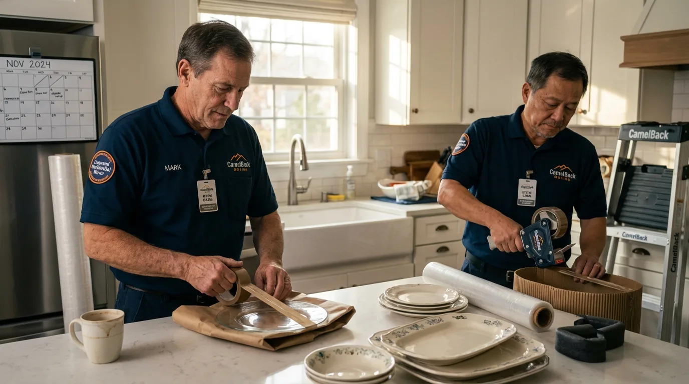 Professional crew packing kitchen dishware in Ellijay, GA